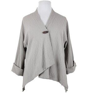 Moonlight Y & S Fashion Design Sz L Taupe Brown Button Closure Aysmm Rayon Wrap